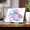 Purple Octopus Dance Ink On White Art Ceramic Photo Tile 6 × 8 / Matte Home Decor