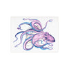 Purple Octopus Dance Ink On White Art Ceramic Photo Tile Home Decor