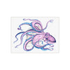 Purple Octopus Dance Ink On White Art Ceramic Photo Tile Home Decor
