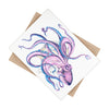 Purple Octopus Dance Ink On White Art Ceramic Photo Tile Home Decor