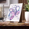 Purple Octopus Dance Ink On White Art Ceramic Photo Tile Home Decor