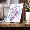 Purple Octopus Dance Ink On White Art Ceramic Photo Tile Home Decor