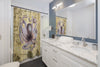 Purple Octopus Papyrus Vintage Map Art Shower Curtain Home Decor