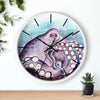 Purple Teal Octopus Tentacles Watercolor Art Wall Clock Home Decor