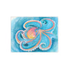 Rainbow Blue Octopus Tentacles Watercolor Art Ceramic Photo Tile 6 × 8 / Matte Home Decor