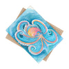 Rainbow Blue Octopus Tentacles Watercolor Art Ceramic Photo Tile Home Decor