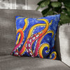 Rainbow Octopus Kraken Tentacles Acrylic Art Spun Polyester Square Pillow Case 18 × Home Decor