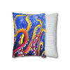 Rainbow Octopus Kraken Tentacles Acrylic Art Spun Polyester Square Pillow Case Home Decor