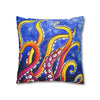 Rainbow Octopus Kraken Tentacles Acrylic Art Spun Polyester Square Pillow Case Home Decor