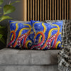 Rainbow Octopus Kraken Tentacles Acrylic Art Spun Polyester Square Pillow Case Home Decor