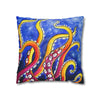 Rainbow Octopus Kraken Tentacles Acrylic Art Spun Polyester Square Pillow Case Home Decor