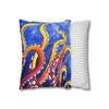 Rainbow Octopus Kraken Tentacles Acrylic Art Spun Polyester Square Pillow Case Home Decor