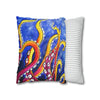 Rainbow Octopus Kraken Tentacles Acrylic Art Spun Polyester Square Pillow Case Home Decor