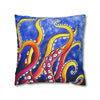 Rainbow Octopus Kraken Tentacles Acrylic Art Spun Polyester Square Pillow Case Home Decor