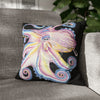 Rainbow Octopus Kraken Tentacles Ink Black Art Spun Polyester Square Pillow Case 16 × Home Decor