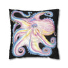 Rainbow Octopus Kraken Tentacles Ink Black Art Spun Polyester Square Pillow Case Home Decor