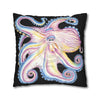 Rainbow Octopus Kraken Tentacles Ink Black Art Spun Polyester Square Pillow Case Home Decor