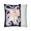 Rainbow Octopus Kraken Tentacles Ink Black Art Spun Polyester Square Pillow Case Home Decor