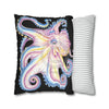 Rainbow Octopus Kraken Tentacles Ink Black Art Spun Polyester Square Pillow Case Home Decor