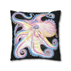 Rainbow Octopus Kraken Tentacles Ink Black Art Spun Polyester Square Pillow Case Home Decor