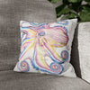 Rainbow Octopus Kraken Tentacles Ink White Art Spun Polyester Square Pillow Case 14 × Home Decor