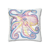 Rainbow Octopus Kraken Tentacles Ink White Art Spun Polyester Square Pillow Case Home Decor