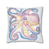 Rainbow Octopus Kraken Tentacles Ink White Art Spun Polyester Square Pillow Case Home Decor