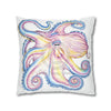 Rainbow Octopus Kraken Tentacles Ink White Art Spun Polyester Square Pillow Case Home Decor