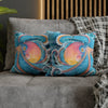 Rainbow Octopus Orange Watercolor Art Spun Polyester Square Pillow Case Home Decor