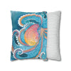 Rainbow Octopus Orange Watercolor Art Spun Polyester Square Pillow Case Home Decor