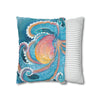 Rainbow Octopus Orange Watercolor Art Spun Polyester Square Pillow Case Home Decor