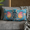 Rainbow Octopus Orange Watercolor Art Spun Polyester Square Pillow Case Home Decor