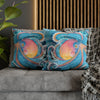 Rainbow Octopus Orange Watercolor Art Spun Polyester Square Pillow Case Home Decor