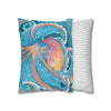 Rainbow Octopus Orange Watercolor Art Spun Polyester Square Pillow Case Home Decor