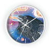 Raven Galaxy Stars Spirit Watercolor Art Wall Clock White / 10 Home Decor