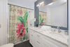 Red Cactus Vintage Music Art Shower Curtain Home Decor