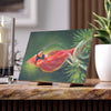 Red Cardinal Bird Oil Painting Fine Art Ceramic Photo Tile Home Decor