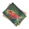 Red Cardinal Bird Oil Painting Fine Art Ceramic Photo Tile Home Decor