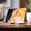 Red Fox And The Stars Watercolor Art Ceramic Photo Tile 6 × 8 / Glossy Home Decor