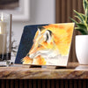 Red Fox And The Stars Watercolor Art Ceramic Photo Tile Home Decor