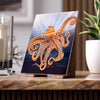 Red Octopus Kraken Bubbles Art Ceramic Photo Tile 6 × 8 / Glossy Home Decor