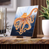Red Octopus Kraken Bubbles Art Ceramic Photo Tile Home Decor