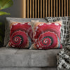 Red Octopus Kraken Tentacles Acrylic Art Spun Polyester Square Pillow Case Home Decor