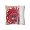 Red Octopus Kraken Tentacles Acrylic Art Spun Polyester Square Pillow Case Home Decor