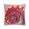 Red Octopus Kraken Tentacles Acrylic Art Spun Polyester Square Pillow Case Home Decor