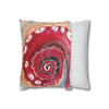 Red Octopus Kraken Tentacles Acrylic Art Spun Polyester Square Pillow Case Home Decor