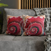 Red Octopus Kraken Tentacles Acrylic Art Spun Polyester Square Pillow Case Home Decor