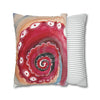 Red Octopus Kraken Tentacles Acrylic Art Spun Polyester Square Pillow Case Home Decor