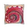 Red Octopus Kraken Tentacles Acrylic Art Spun Polyester Square Pillow Case Home Decor