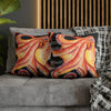 Red Octopus Kraken Tentacles Black Watercolor Ink Art Spun Polyester Square Pillow Case Home Decor